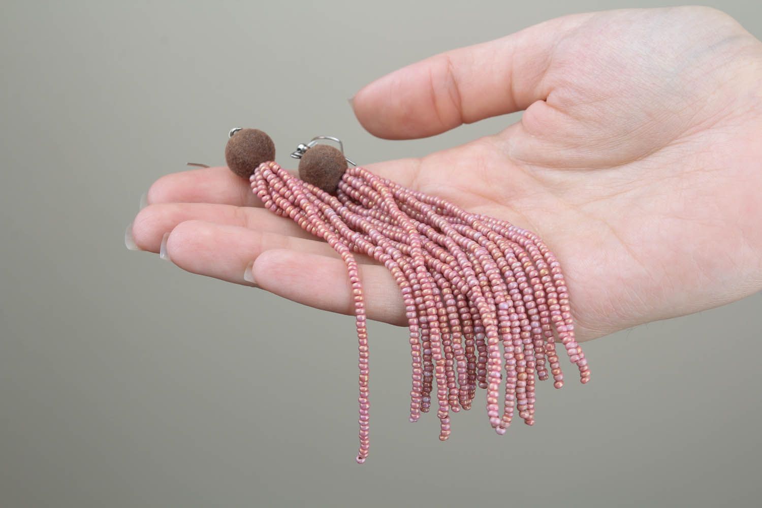 Long bead earrings  photo 5