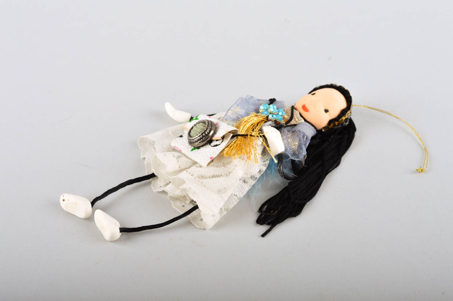 Bambola bella in stoffa fatta a mano pupazzo tessile tenero da collezione foto 4