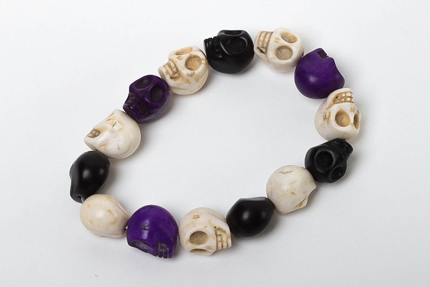 Handmade skull bracelet fashion jewelry present for girls beaded jewelry photo 2