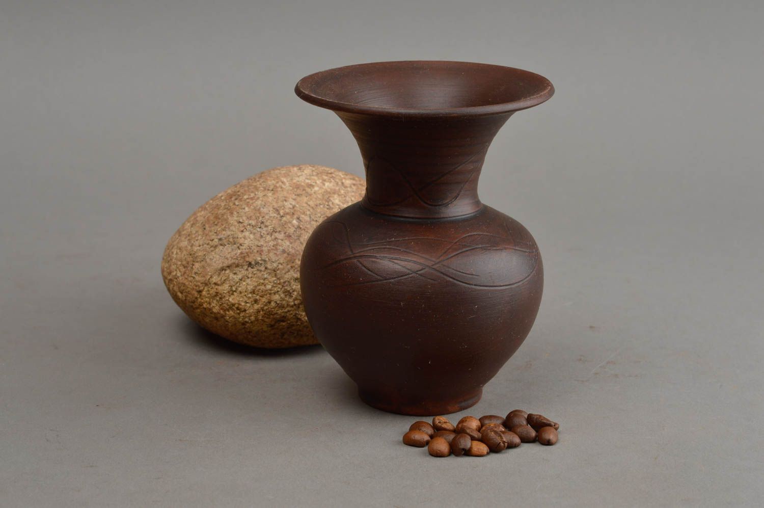 5 inches brown vase jar décor 0,42 lb photo 1