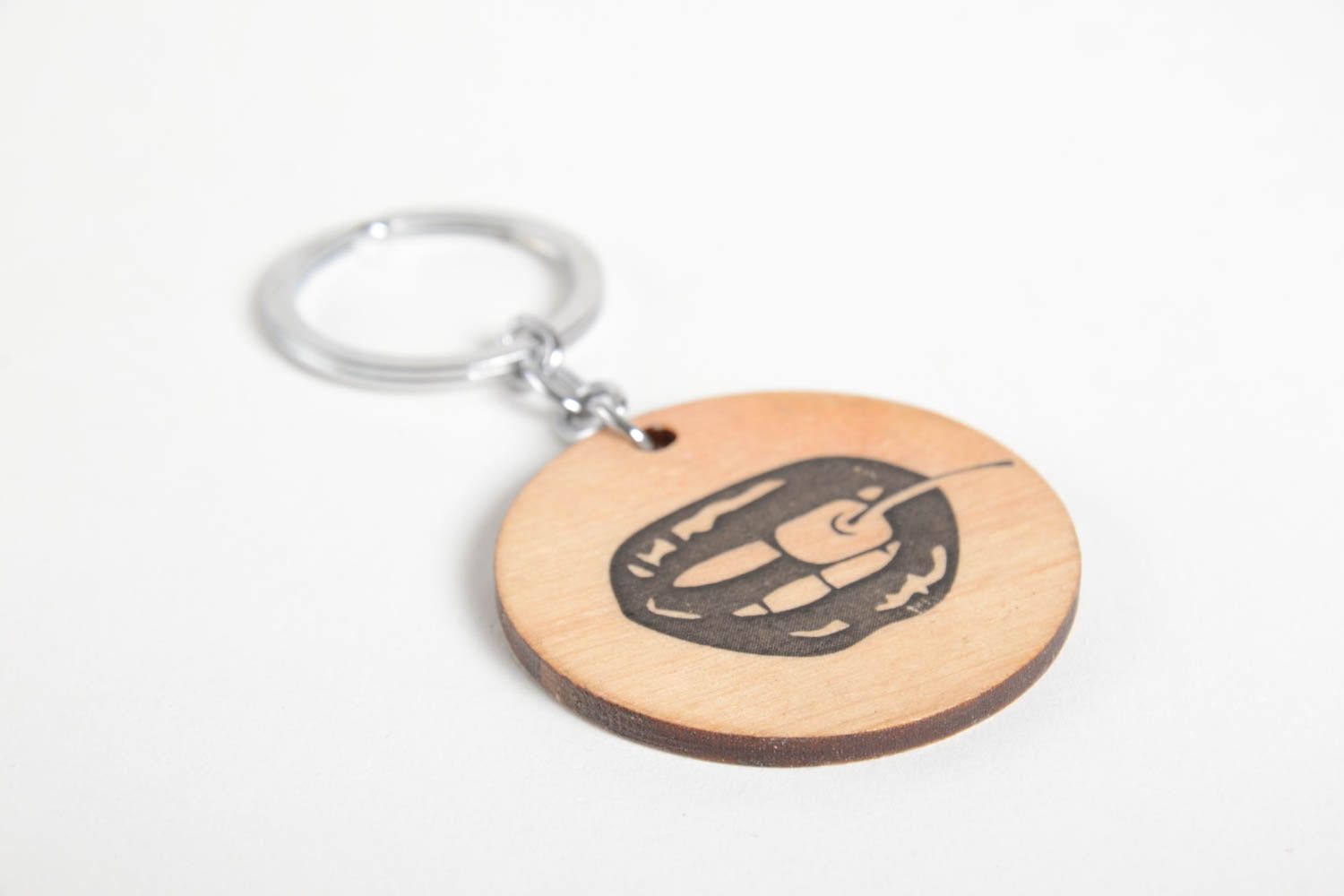 Schlüsselanhänger Holz handmade Geschenk für Freundin runder Schlüssel Schmuck foto 5