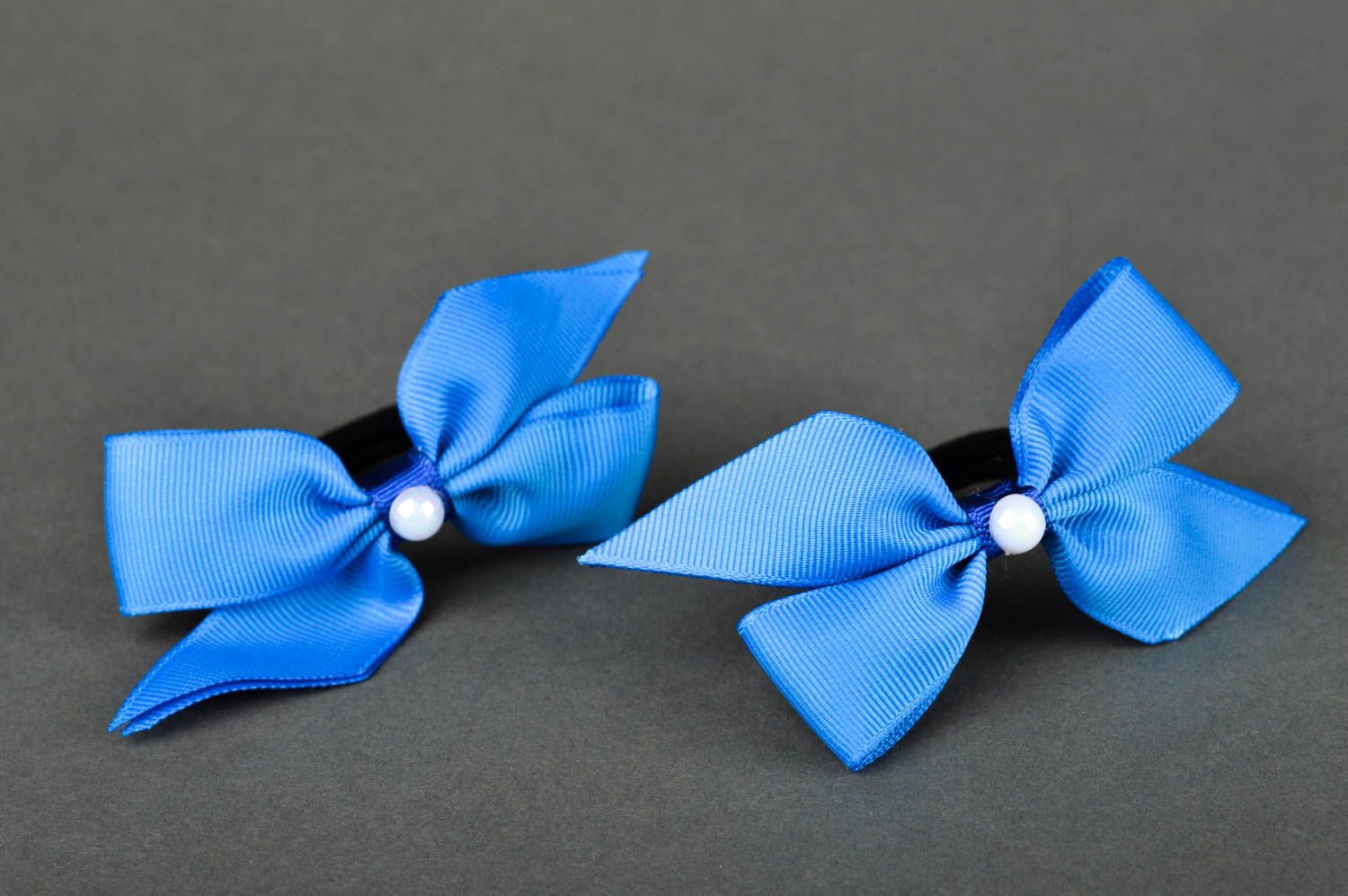 Gomas para el pelo accesorios para niñas azules artesanales regalos originales foto 2