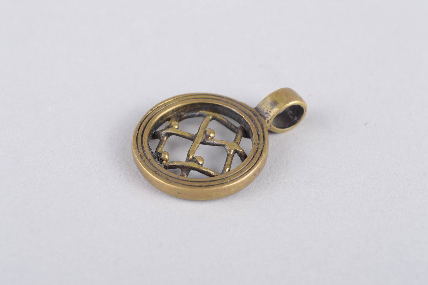 Handmade unusual bronze pendant designer beautiful pendant metal accessory photo 3
