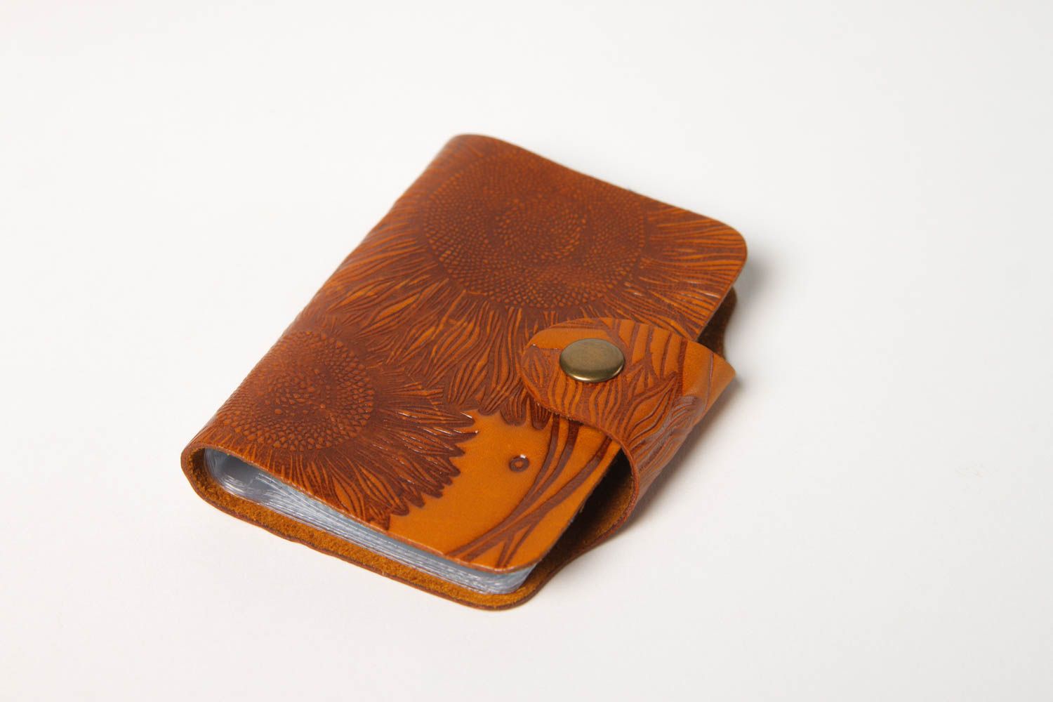 Stylish handmade leather card holder unusual cardholder ideas business gift idea photo 2
