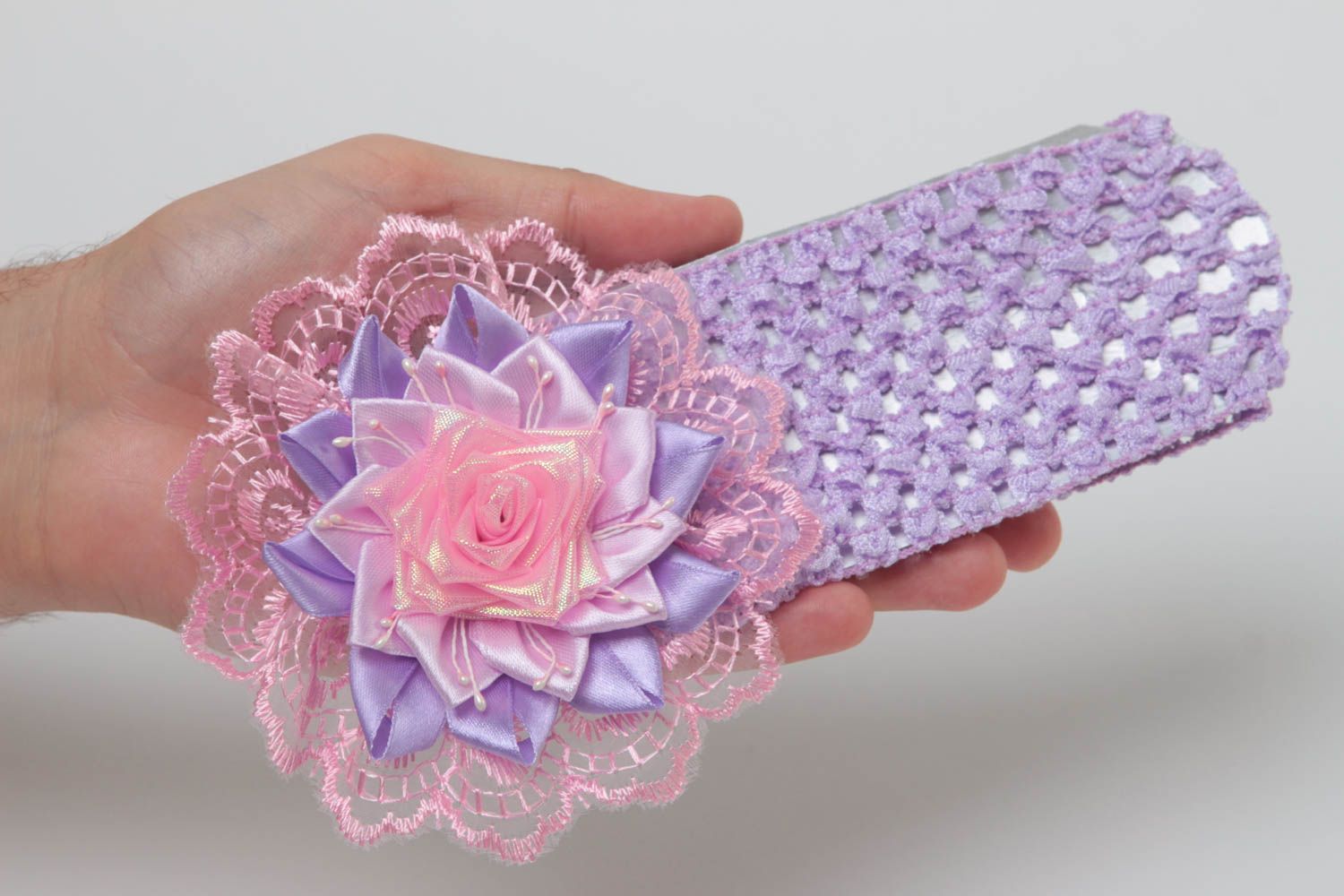 Handmade headband flower hairband unusual gift for girl hair accessories photo 5