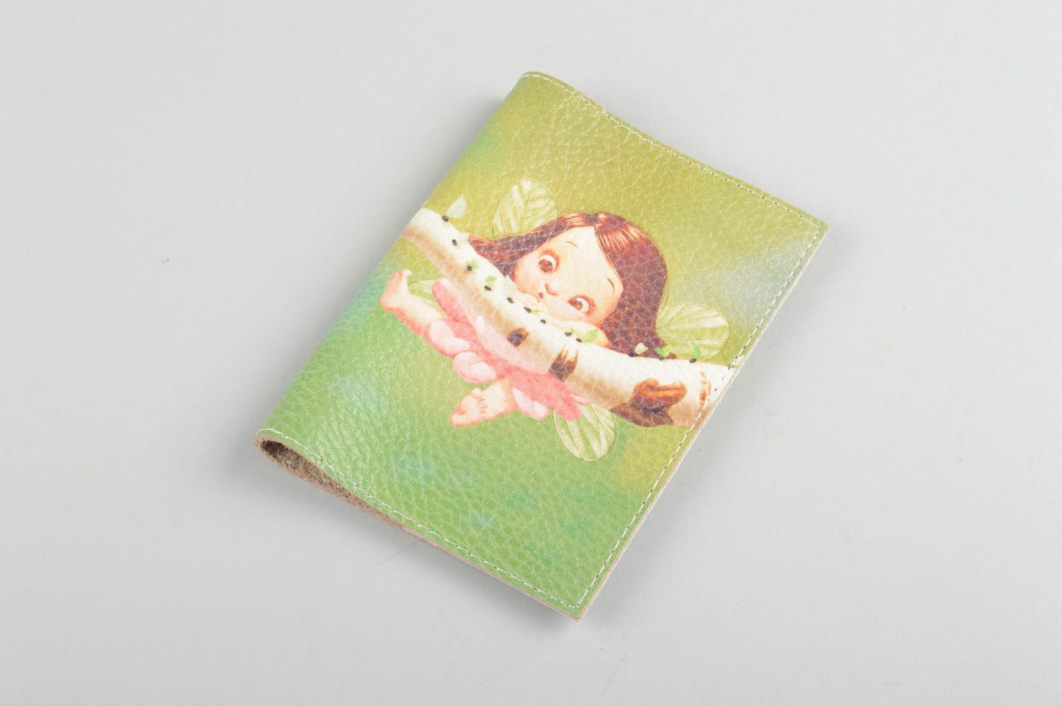 Handmade unusual passport cover leather accessories present for women photo 4