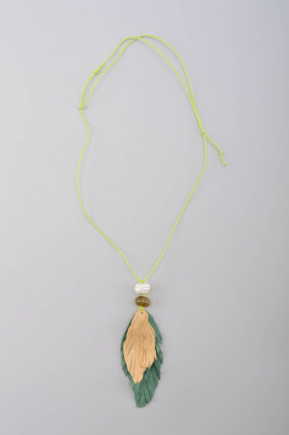Handmade pendant leather pendant unusual accessory unusual pendant gift for girl photo 3