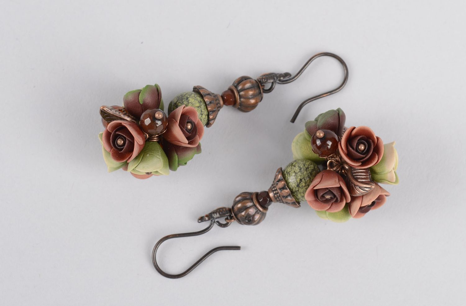Stylish handmade flower earrings polymer clay ideas beautiful jewellery photo 3