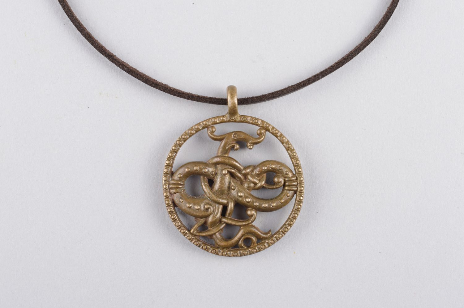 Украшение ручной работы украшение из бронзы кулон на шею оригинальный Змей фото 5