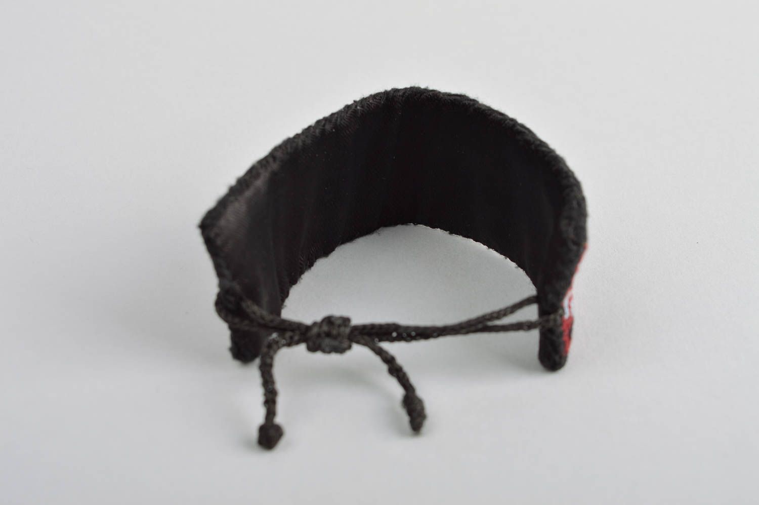 Bracelet textile Accessoire fait main large à motif brodé ethnique Cadeau femme photo 3