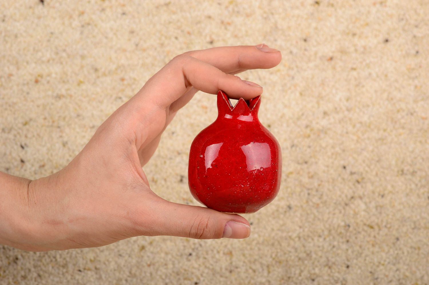 3 inches ceramic vase in the shape of red hot pomegranate 0,12 lb photo 4