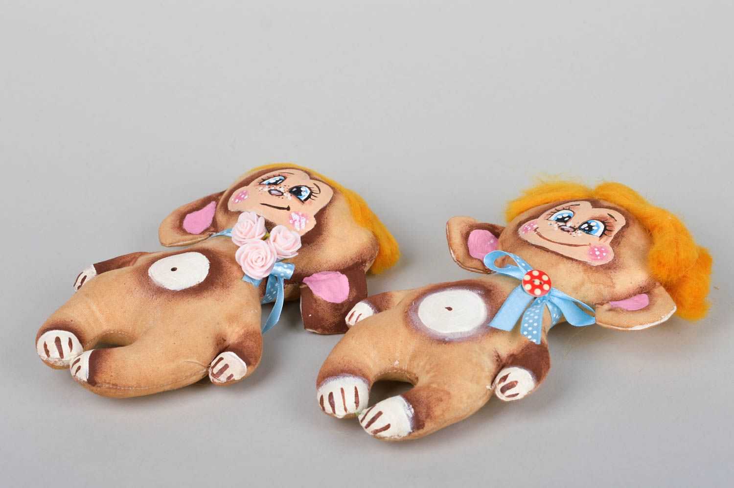 Игрушки ручной работы игрушки обезьянки парочка оригинальные игрушки милые фото 3
