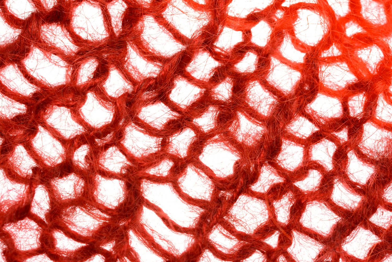 Mantelet tricoté artisanal rouge en mohair photo 5