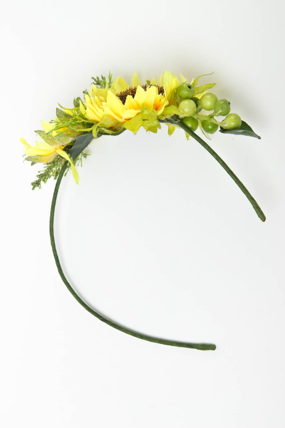 Serre-tête fleurs fait main Accessoire coiffure tournesols Cadeau femme original photo 2