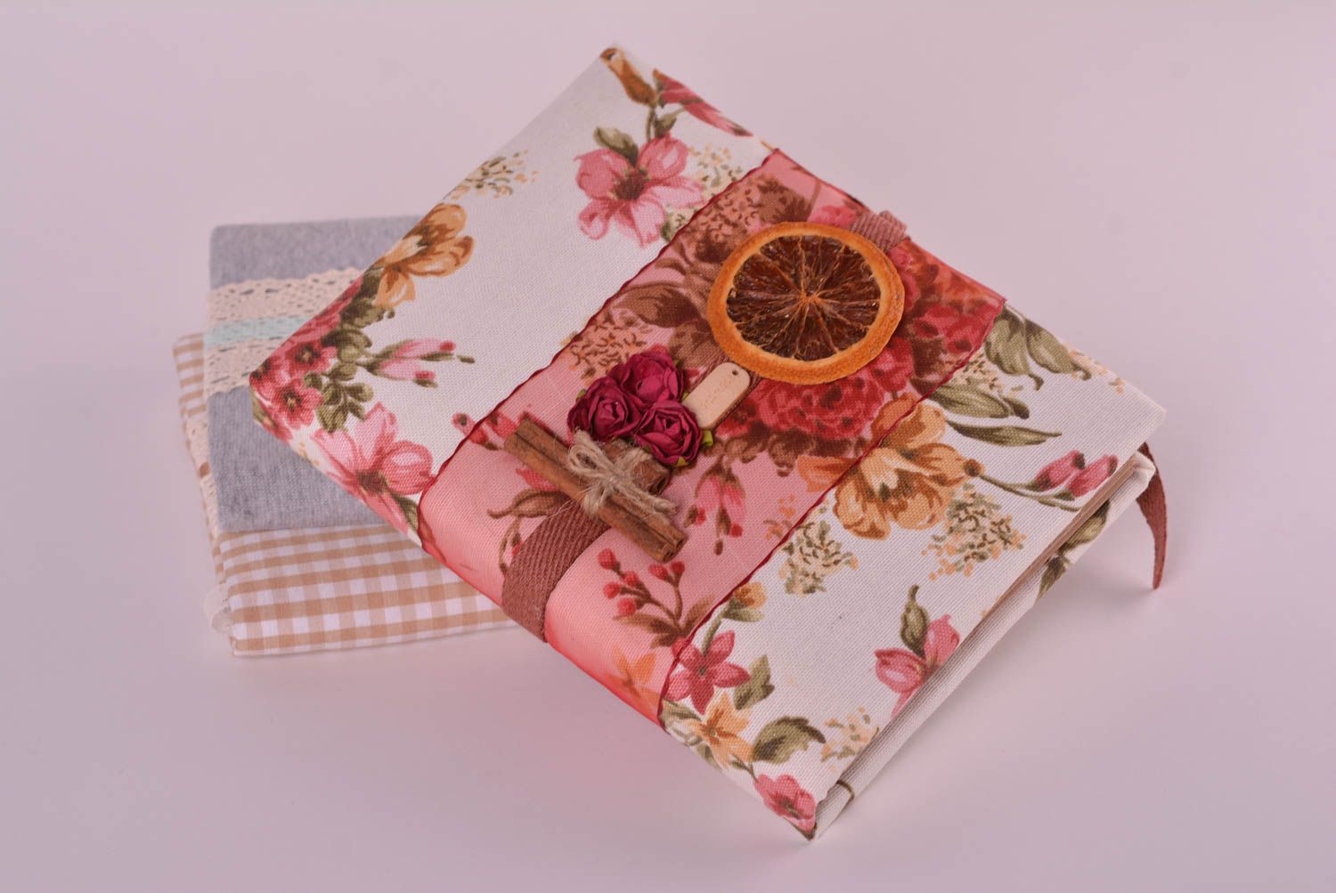 Handmade notebook handmade sketchbook notepad with orange unusual gift for girls photo 1