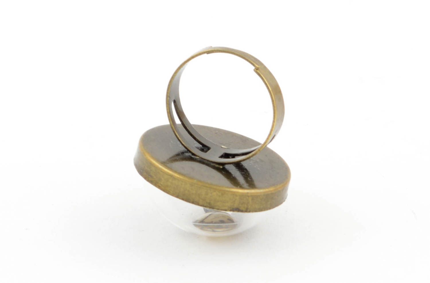 Кольцо ручной работы кольцо из бронзы и пластика красивое винтажное кольцо фото 4