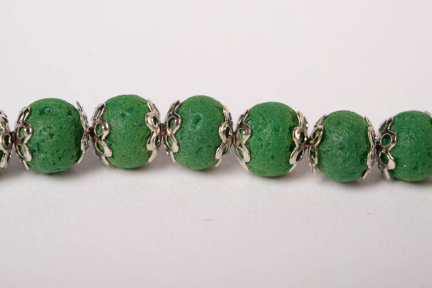 Bracelet pate polymere Bijou fait main Accessoire femme vert métal design photo 5