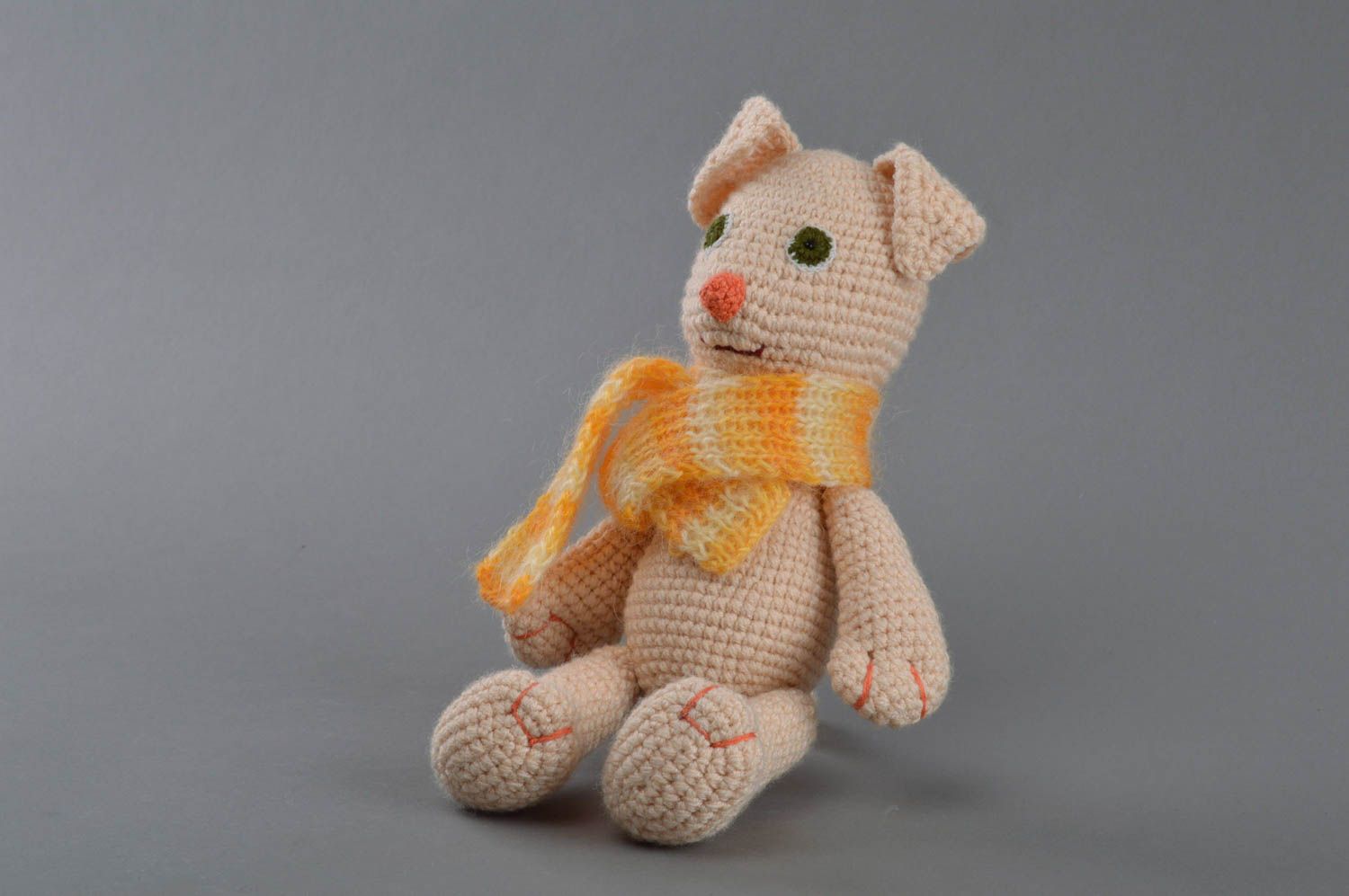 Unusual handmade children's crochet soft toy dog for kids and decor photo 2