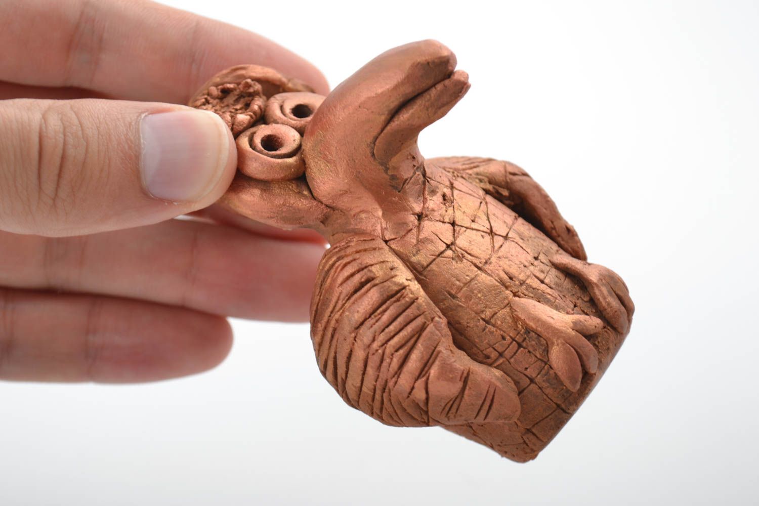 Handmade Deko Vogel Figur aus Ton Geschenk Idee keramisches Souvenir Elster   foto 5