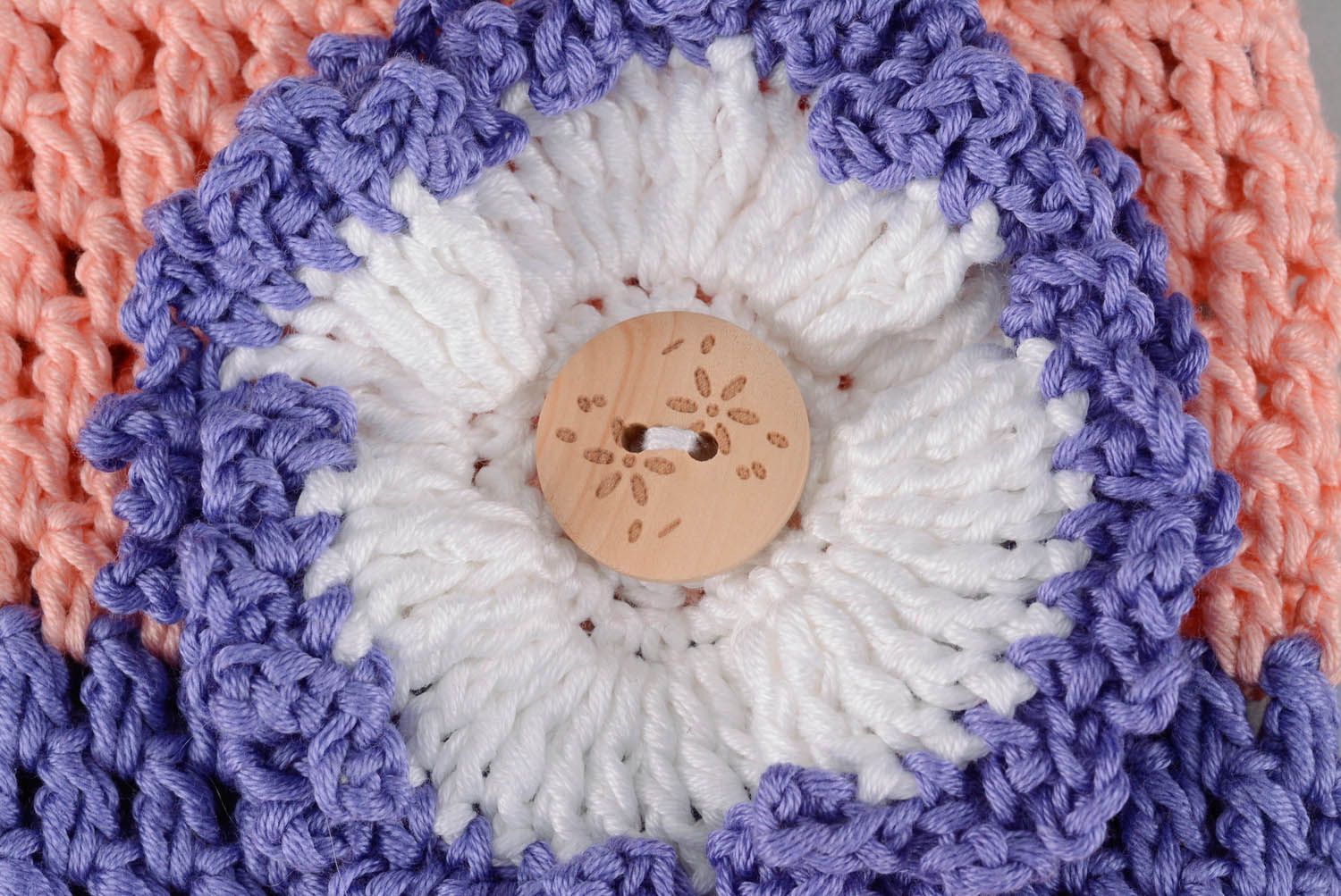 Crocheted baby purse with flower photo 4