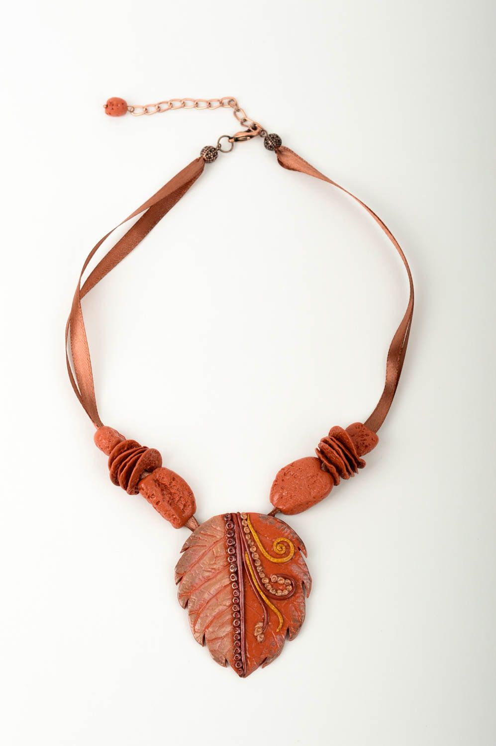Collar hecho a mano de color cobre regalo original para mujer bisuteria fina foto 1