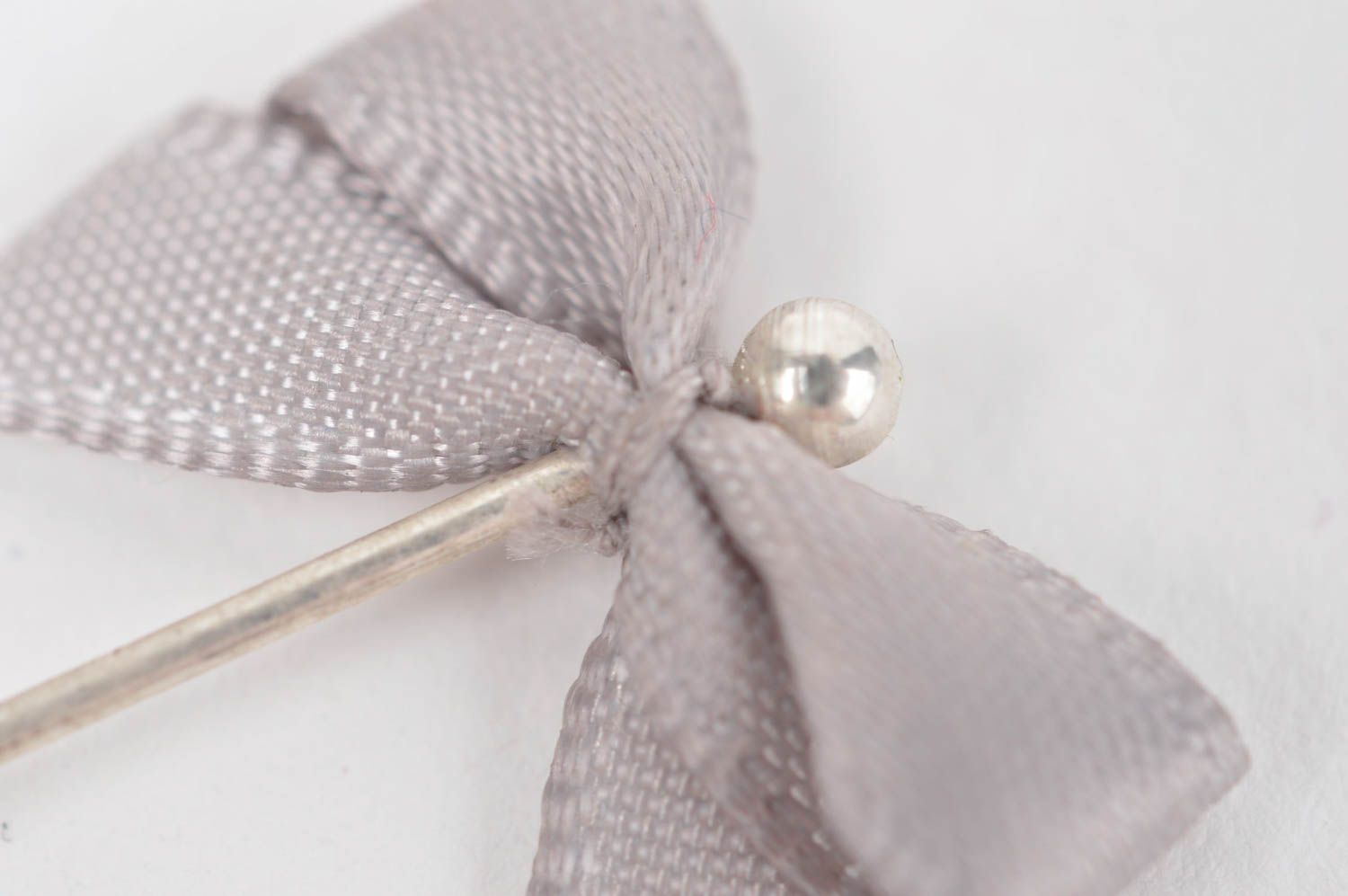 Beautiful handmade metal brooch pin textile bow brooch homemade brooch jewelry photo 5