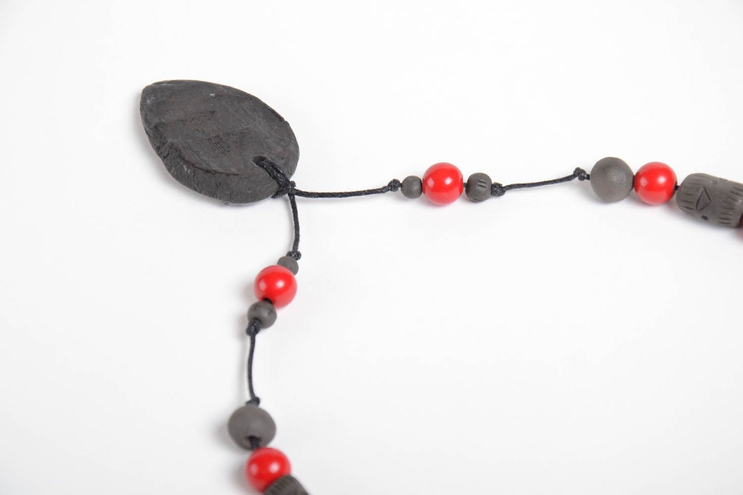 Damen Halskette Geschenk für Frauen Schmuck handgemacht mit Bemalung aus Keramik foto 3