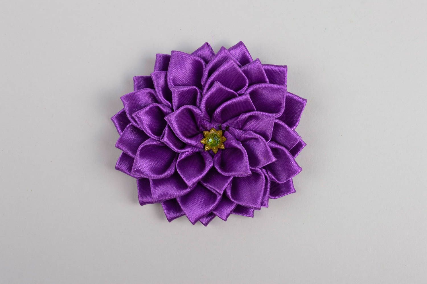 Pince cheveux fleur Accessoire coiffure fait main violet Cadeau pour fille photo 5