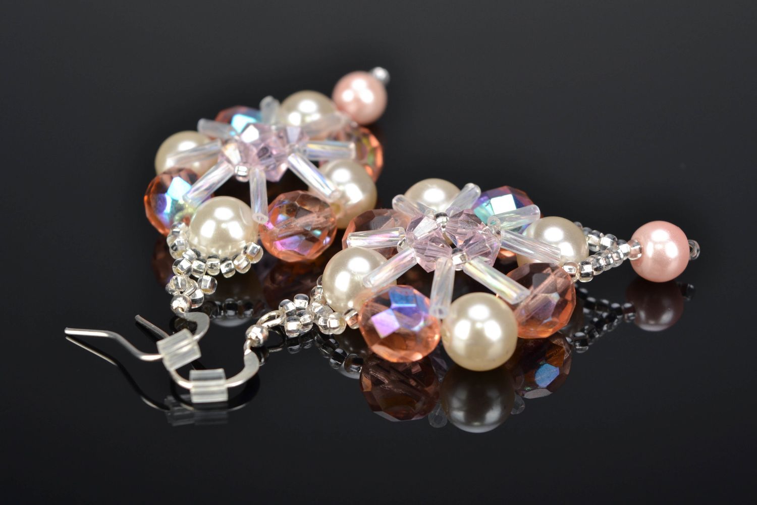 Perlen Ohrringe mit Glasperlen foto 1