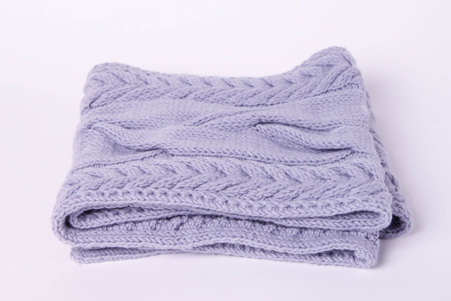 Bufanda tejida hecha a mano complemento de invierno regalo original color lila foto 4