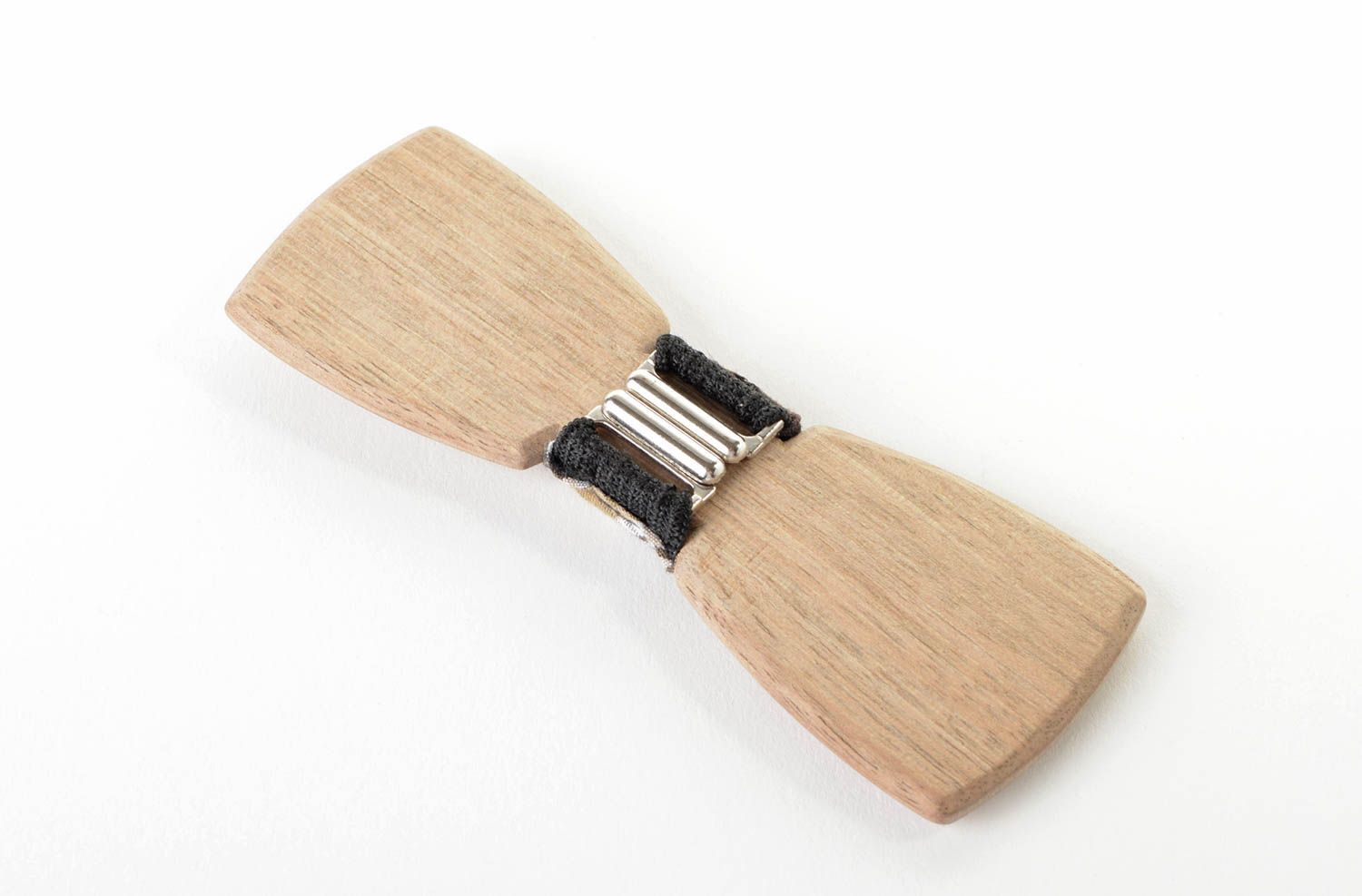 Helle Fliege aus Holz handmade Accessoire für Männer Krawatte Fliege gemustert foto 3