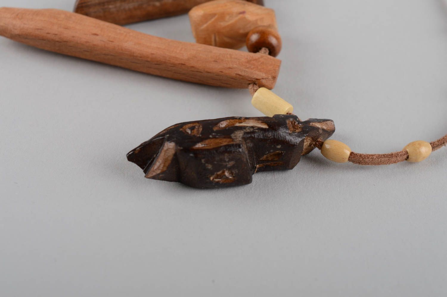 Unusual handmade pendant wood craft wooden pendant fashion accessories photo 10