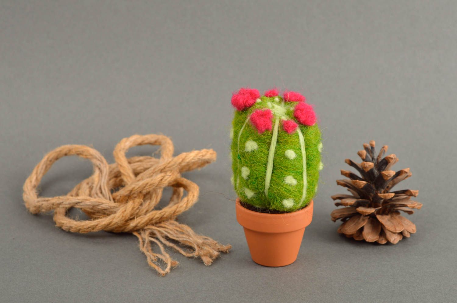 Künstliche Pflanze handmade Plüsch Kaktus Deko Spielzeug Deko aus Naturmaterial foto 1