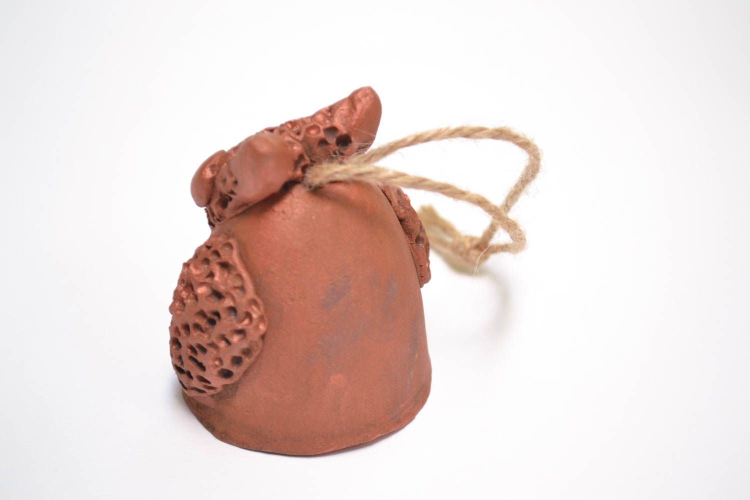 Колокольчик из глины ручной работы глиняный сувенир керамический колокольчик фото 2
