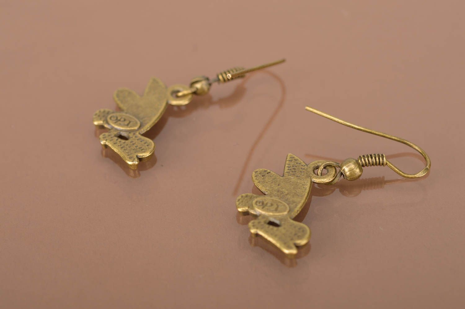 Boucles d'oreilles pendantes Bijoux fait main Cadeau pour femme ange en métal photo 4