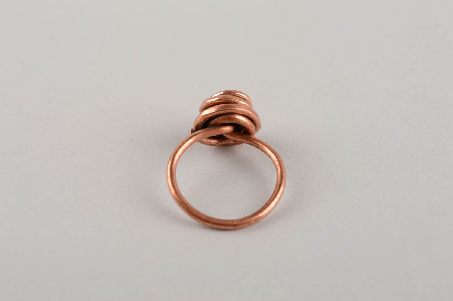 Beautiful female ring made of copper of an unusual shape for stylish girls photo 4