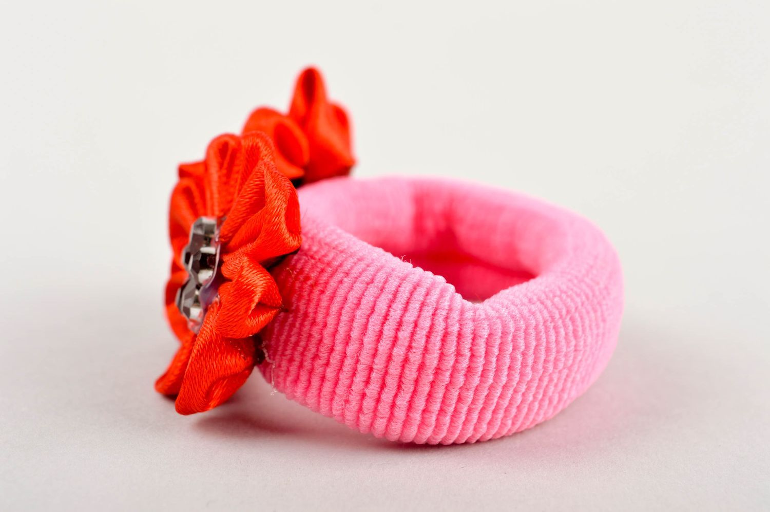Stylish handmade flower scrunchie hair tie how to do my hair accessories for her photo 4