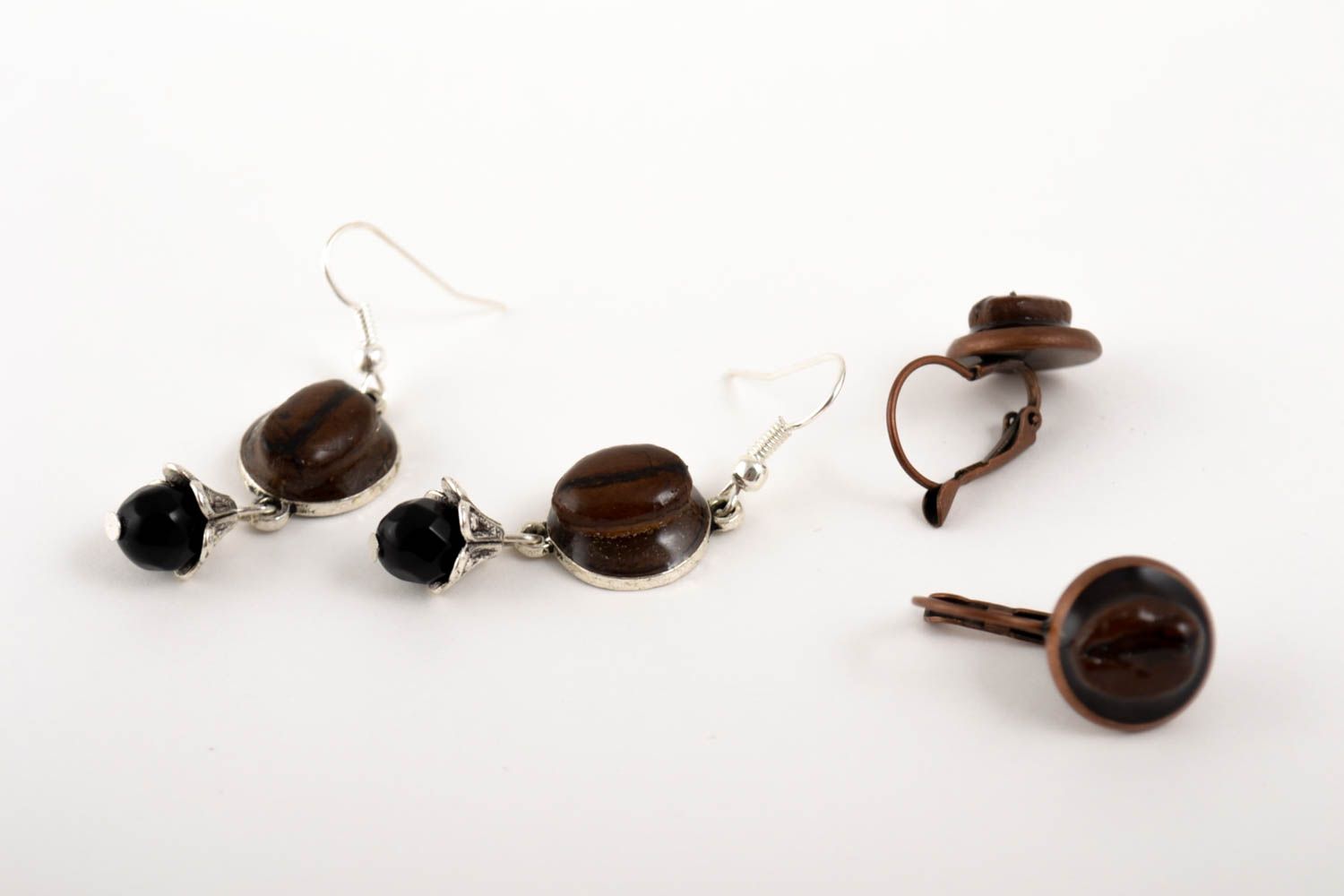 Beautiful handmade bead earrings epoxy earrings design artisan jewelry photo 2