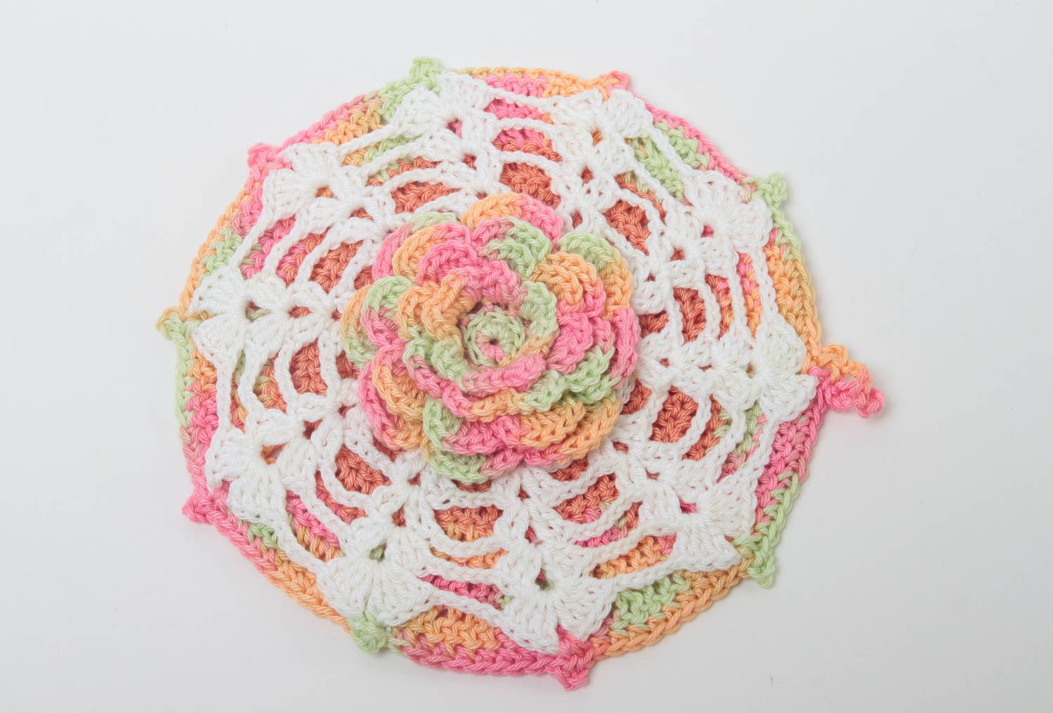 Agarradera al crochet hecha a mano elemento decorativo textil para cocina foto 5