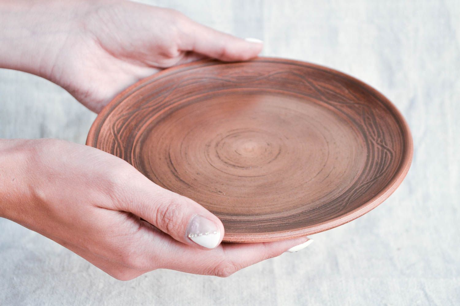 Handmade Keramik Teller Haus Dekor Design Teller Tisch Dekor klein flach schön foto 2