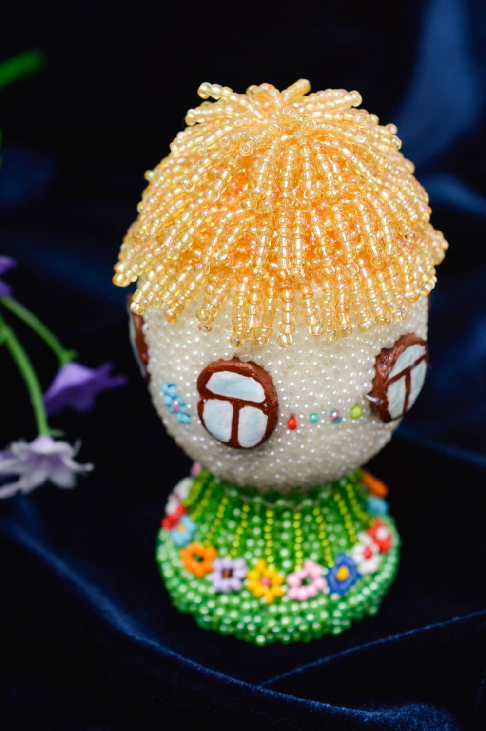 Handmade beaded decoration beaded figurine small gifts decorative use only  photo 1