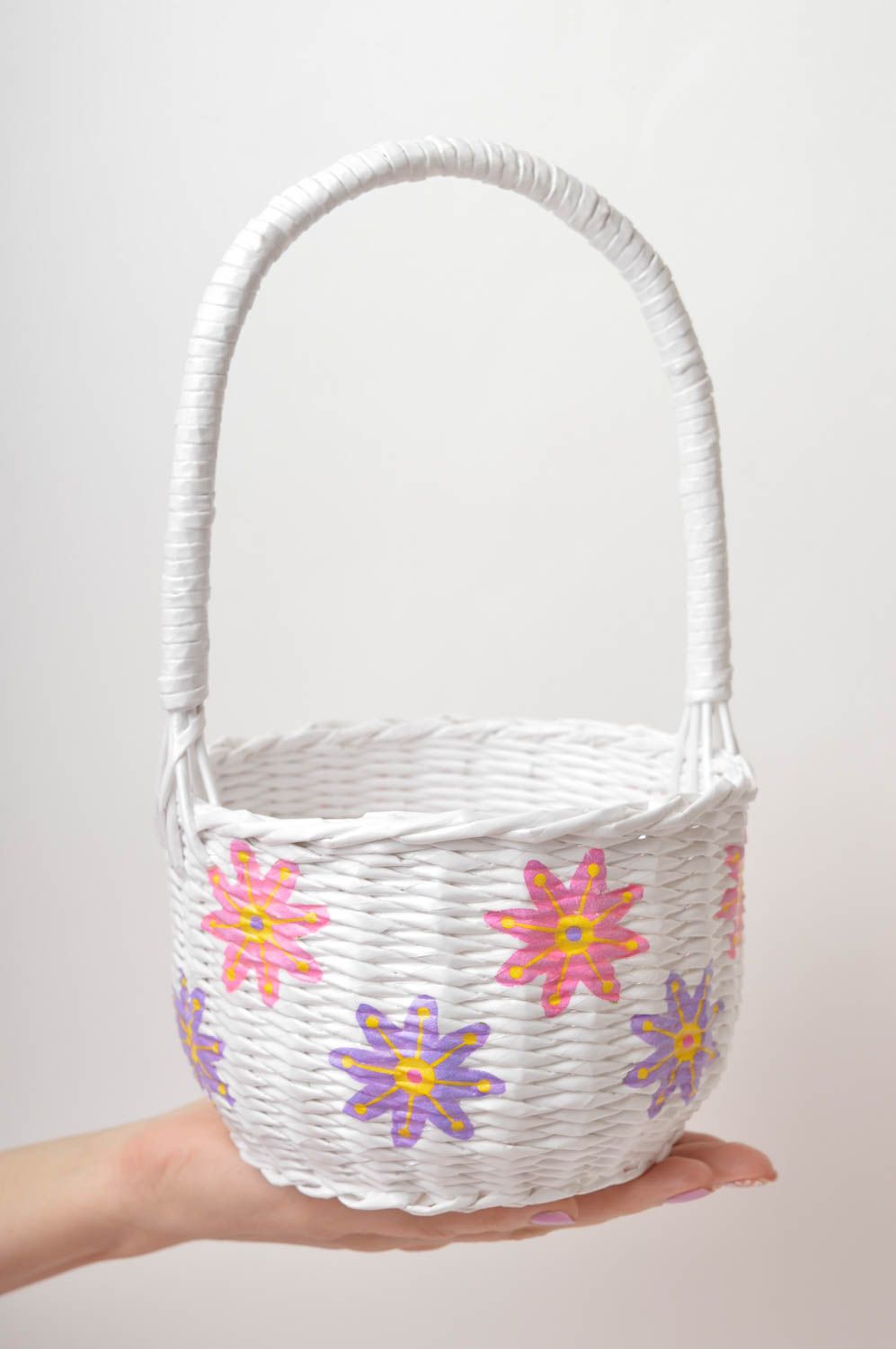 Handmade decorations paper basket storage basket Easter decorations home decor photo 5