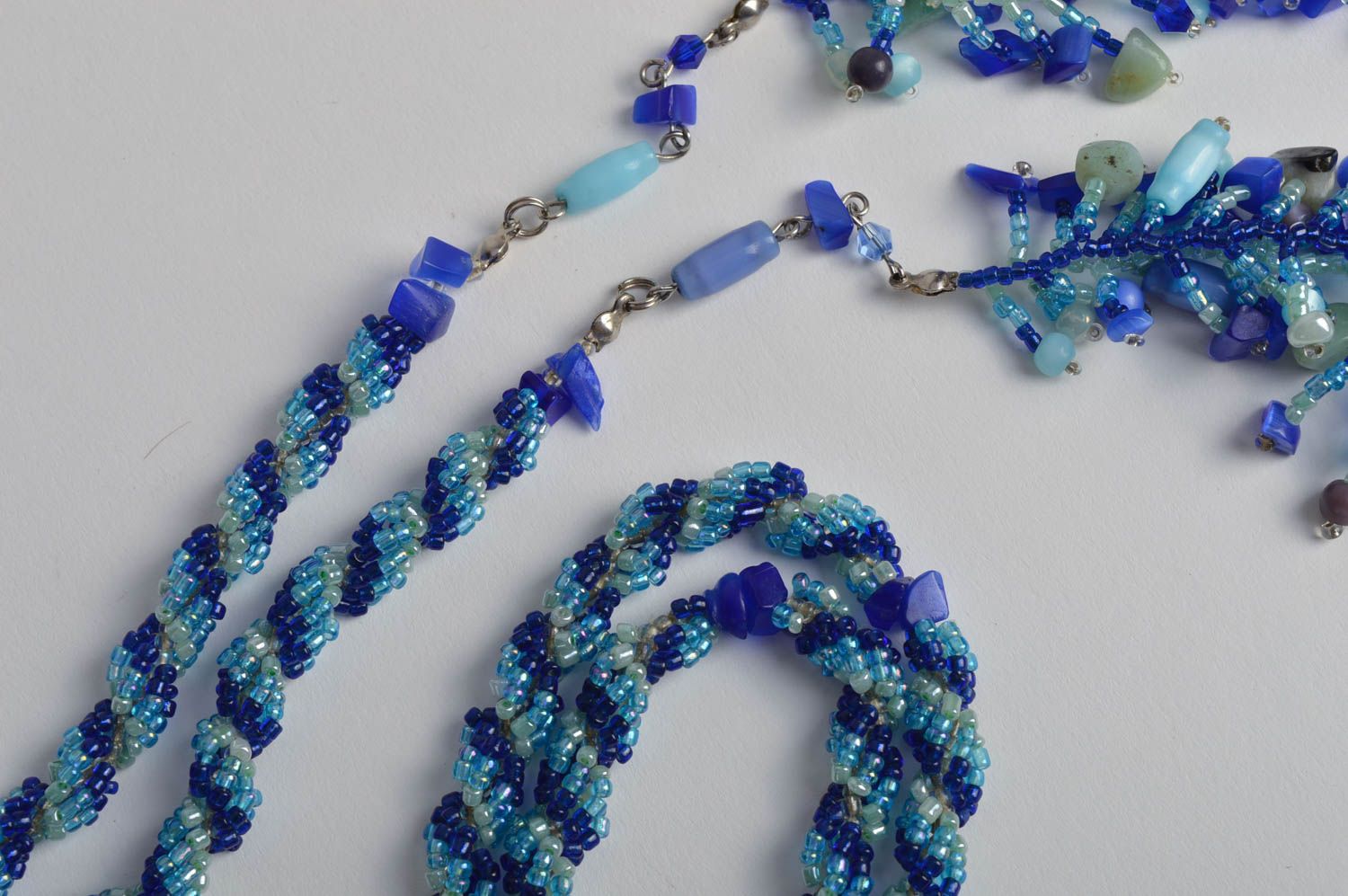 Damen Halskette lange Halsketten handmade Glasperlen Schmuck Geschenk Ideen foto 5