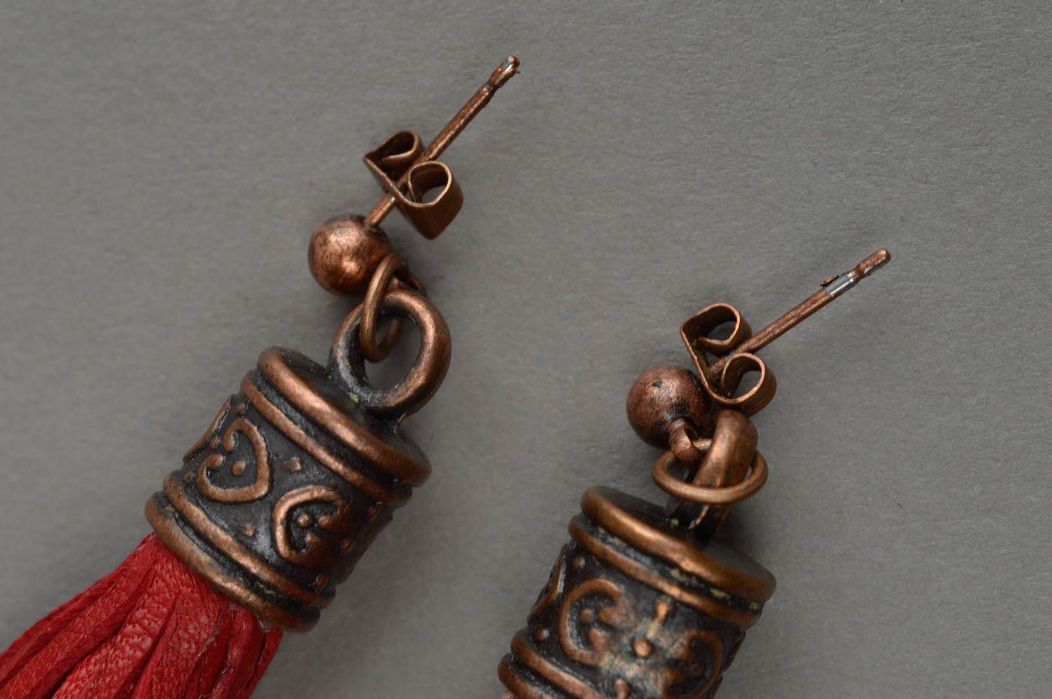 Beautiful handmade leather earrings long tassel earrings fashion accessories photo 5