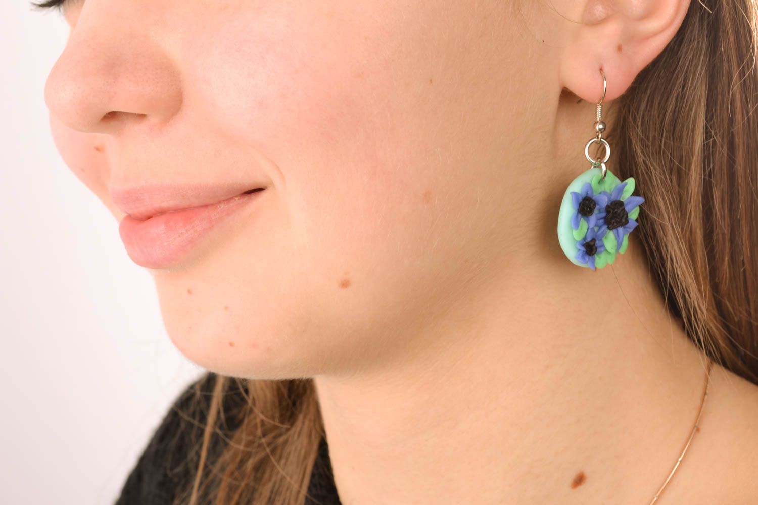 Plastic earrings with charms photo 5