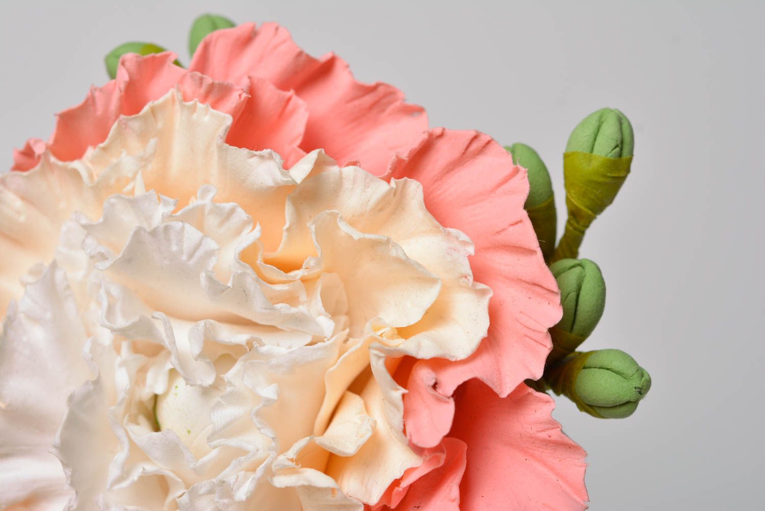 Beautiful women's handmade designer polymer clay flower brooch hair clip gentle photo 2