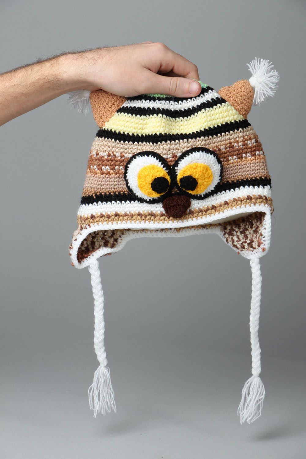 Crocheted hat Cute Owl photo 4