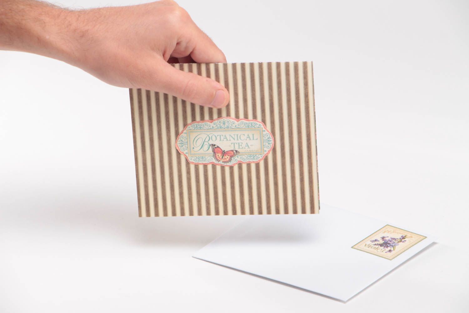 Beautiful handmade designer scrapbook 3D card in envelope photo 5
