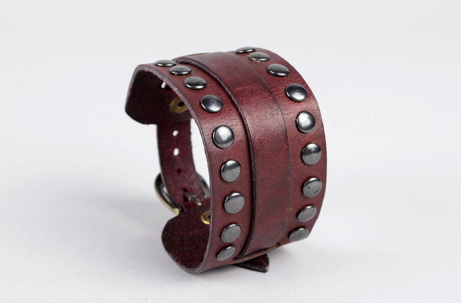 Handmade cute designer bracelet wide leather bracelet stylish accessory photo 2
