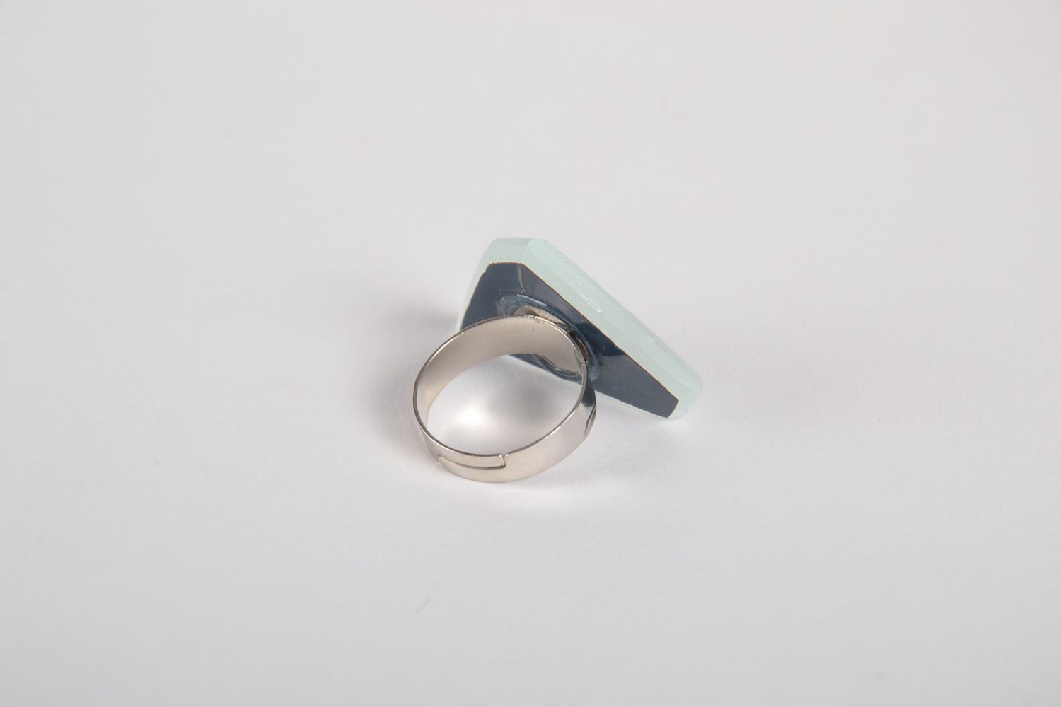 Handmade glass ring unusual glass jewelry designer ring glassware ring  photo 4